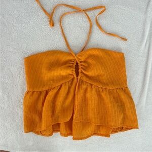 Wild Fable Orange Halter Crop Top